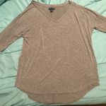 American Eagle  Grey High Low V-Neck 3/4 Sleeve Tee Photo 0