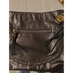 The Sak  Black Soft Leather Hobo Bag Braided Shoulder Strap Brass Hardware Photo 2