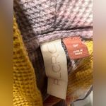 Pilcro  Anthropologie Angie Tie Dye Cowl Neck Yellow Thermal Tee Top Fall Cozy Photo 4