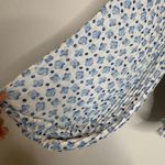 FATE. Blue Cream Pleated Full Sleeve Blouse Sz Medium Photo 5