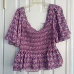 Simply Southern Paisley Flared Patterned Purple and Pink Blouse Sz XL NWT Photo 6
