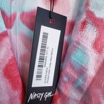 Nasty Gal Nasty Girl Printed Satin Collared Button Down Top Photo 5