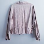Free People  Oversized Rose Moto Denim Jacket Photo 8