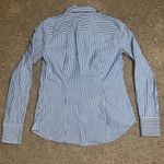 J.Crew Perfect Pinstripe Button Up Bee Insect Embellishment Jewels Blue White 0 Photo 6