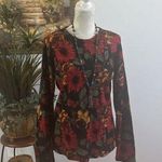 Cathy Daniels  Women Size M Floral Knit Sweater Long sleeve Round Neck Pullover Photo 0