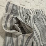 Anthropologie Cloth & Stone Gray and White Striped Pants, Linen Blend, X-Small Photo 4