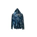 Style & Co sport waffle knit teal blue abstract pattern hoodie Photo 1