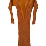 Free People  Walk About Ribbed Maxi Dress Mustard Yellow XS Neutral Earthy Boho Photo 2