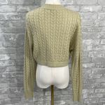 We Wore What DANIELLE BERNSTEIN  Cable Knit Tan Cropped Sweater Photo 3
