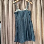 Mossimo Chambray Denim Spaghetti Strap Fit & Flare Circle Print Dress Medium Blue Photo 11
