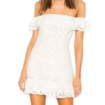 superdown Revolve  Samantha White Lace Off The Shoulder Mini Dress size Small $70 Photo 11