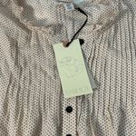 Eliane Rose  Light Pink Black Dotted Swiss Pin Tuck Placket Tunic Blouse‎ Size L Photo 5