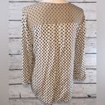 Laura Scott  Blouse Lightweight Boho Tan/White Floral-Large Photo 2