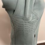 Athleta Moto Jacket Sweatshirt Knit Fleece Lined Zipper Pockets Minimalist Green Photo 7