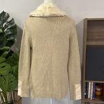 Venus wool blend fur lined collar open knit cardigan sweater Photo 1