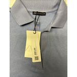 ZARA  Women’s Blue Short Sleeve Collared Polo V-Neck Cotton T-shirt Dress- Large Photo 6