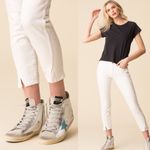 AMO White Twist Seam Midrise Sea Salt Ankle Skinny Jeans Size 26 Photo 7