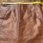 Love Riche  Brown Faux Leather Croc Embossed Mini Skirt Size Large Photo 6