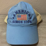 Vintage Ladies Fit outdoor trucker cap. Blue America with Flag. One size Photo 0