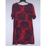 ASOS  Red & Blue Abstract Print Boat Neck Short Sleeve Shift Casual Work Dress 10 Photo 5