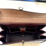 Vintage John Romain The Vouge Handbag 70s Sturdy Leather Tweed Brown Cream Photo 4