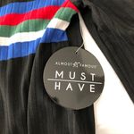 Crave fame New Striped Rib Knit Top 3/4 Sleeve Crewneck Tee Black Multi Juniors Photo 10