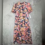 Julia Jordan Dress Floral Midi Career Casual Party Sundress Blue Pink Size 10 Photo 1