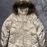 Calvin Klein  Women's Beige Faux Fur Hood Down Filled Puffer Coat Size‎ Small Photo 0