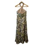 Hoaglund NY Halter Animal Print Beaded Maxi Gown Formal Dress Size 8 Green Photo 2