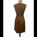 Lela Rose Pleated Metallic Bronze Brown Dress Size 4 Photo 1