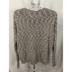EXPRESS  Women's Gray Marled Lace Up V Neck Long Sleeve Knit Sweater Size S Photo 3