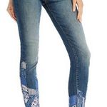 AQUA NWOT Patchwork Detail Skinny Jeans Photo 0