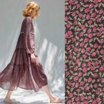 Christy Dawn  The Paloma Midi Dress Pink Comfrey Ditsy Floral Printed Flowy Large Photo 2