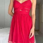 Adrianna Papell Sweetheart Red Cutout Tulle Mini Dress Photo 0