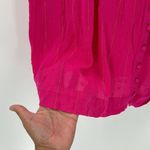 Rose + Olive pink metallic accents tie shoulders loose fit tank top size L Photo 3