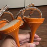Schutz 💙💖  Altina Orange Rhinestone Ankle Wrap Heels Photo 7