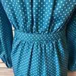 Vintage 70s Schrader Sport Blue Patterned Long Sleeve Dress Photo 7