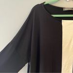 Alembika Tunic Black w/ White Stripe Boat Neck 3/4 Sleeve Top Sz XL EUC Photo 3