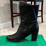 Chic Black Leather Heeled Boots Size 7.5 Photo 4