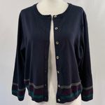 Tommy Hilfiger New  Striped Hem Cropped Cardigan 3/4 Sleeve Sweater Navy Photo 10