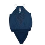 WAYF  Black Lace Up Bodysuit Top‎ Sleeveless Snap Crotch Blouse Women's Size S Photo 7