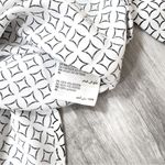 Alfani  Women's White Geometric Print Long Sleeve Button-Down Shirt L Photo 6