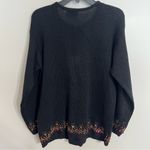Vintage 80s Marnie West Sequin Beaded Black Sweater Size M‎ Holiday Party Gold Size M Photo 8