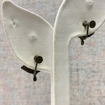 Vintage Copper Leaf Screw Back Earrings Sterling Nature Inspired Autumn Jewelry Brown Photo 3