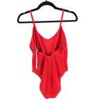 Good American Always Fits One Piece Swimsuit Texture Bright Poppy Red 3/4 L/XL Photo 5