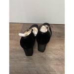 Nina  Maddox Black Velvet Satin Ankle Strap Block Heels Women 8.5 M Photo 2