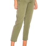 Sunday Revolve Le Soleil Pant Contrast Stripe Frayed Hem in Cactus Size 28 NWT Green Photo 1