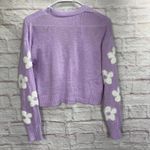 No Boundaries  Purple Floral Knit Cardigan Juniors Small Photo 3