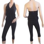 Lululemon Practice Halter Onesie One Piece Jumpsuit Dark Gray Cross Neck Womens Photo 2