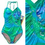 NWT Carol Wior Swimsuit Size 14 Multicolor One Piece Shaping Slimsuit USA Made Blue Photo 11